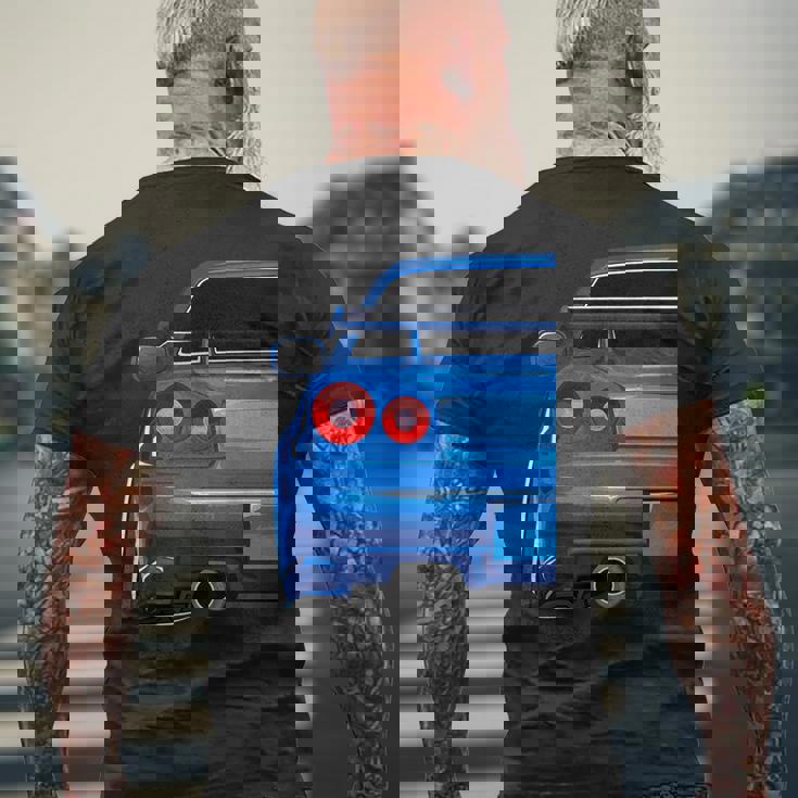 Blue Gt R 34 Jdm スカイラインスタンス カー ドリフトレーシング メンズTシャツ バックプリント 高齢者への贈り物