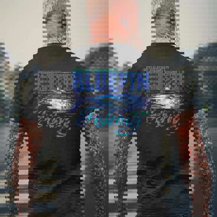 Bluefin マグロ ディープシーフィッシング メンズTシャツ バックプリント 高齢者への贈り物