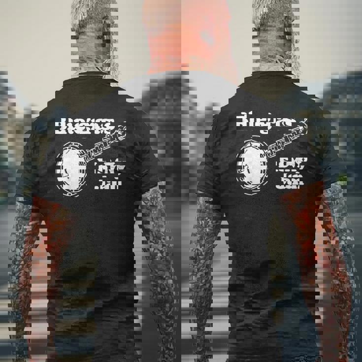 Bluegrass Is My Jam Banjo Musicintage Graphic メンズTシャツ バックプリント 高齢者への贈り物