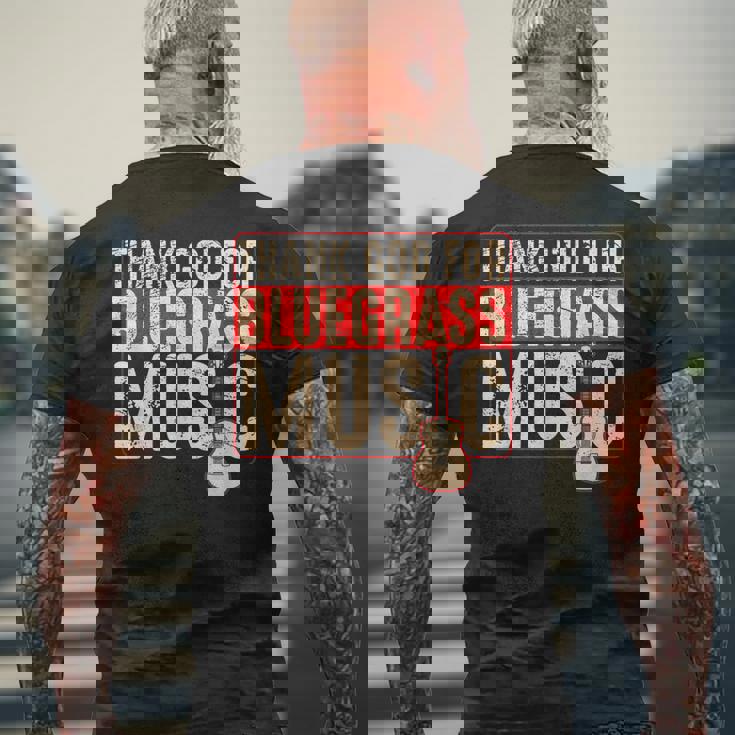 Bluegrass ミュージックギタープレーヤー 面白いバンジョー楽器 メンズTシャツ バックプリント 高齢者への贈り物