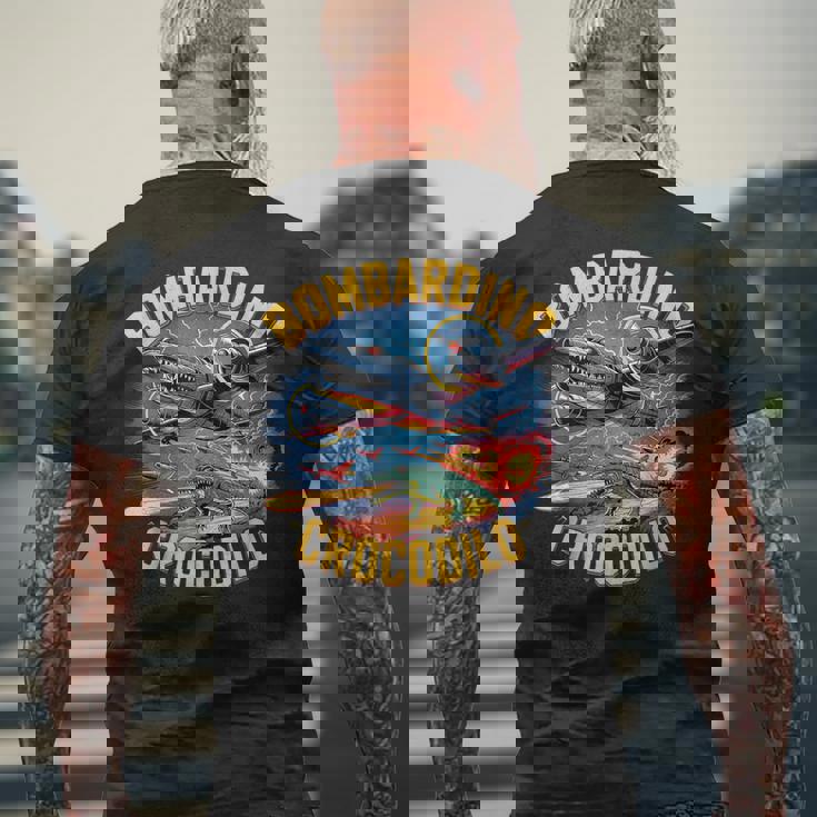 Bombardino Crocodilo Italian Brainrot メンズTシャツ バックプリント 高齢者への贈り物