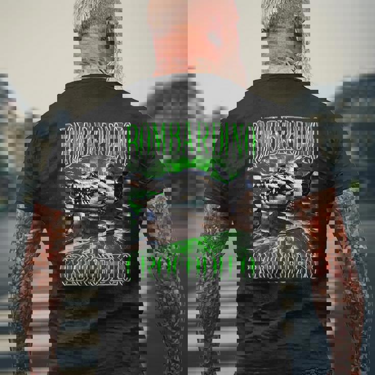 Bombardino Crocodilo イタリアンブレイン 面白い クロコダイル ミーム メンズTシャツ バックプリント 高齢者への贈り物