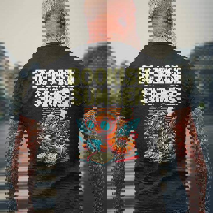 Bookishummer 本 読書本 本の虫 愛書家 メンズTシャツ バックプリント 高齢者への贈り物