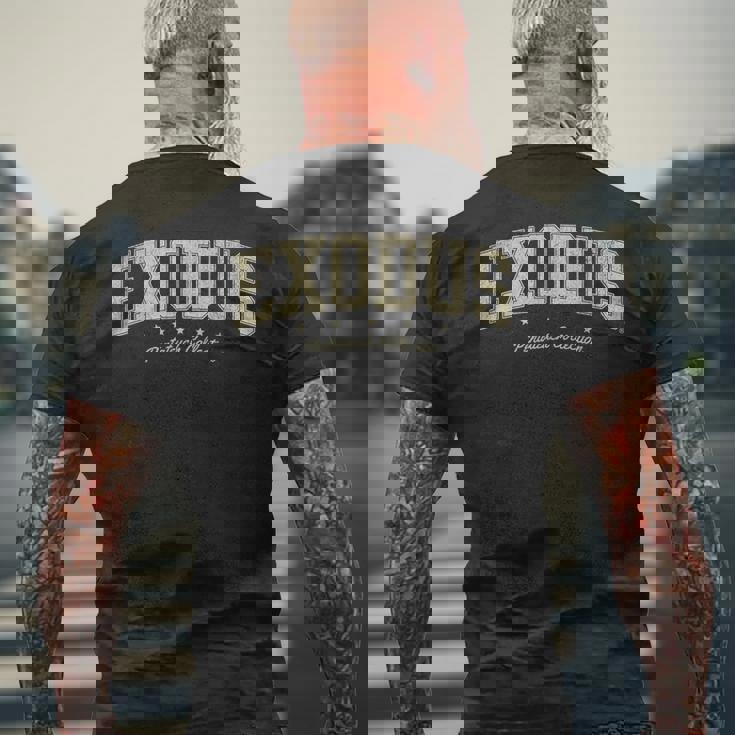 Books Of The Bible Exodus 旧約聖書 五芒星 メンズTシャツ バックプリント 高齢者への贈り物