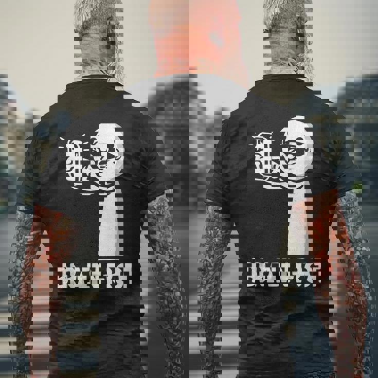 Brain Rot シャツ Word Of The Yeartickman Brainrot メンズTシャツ バックプリント 高齢者への贈り物