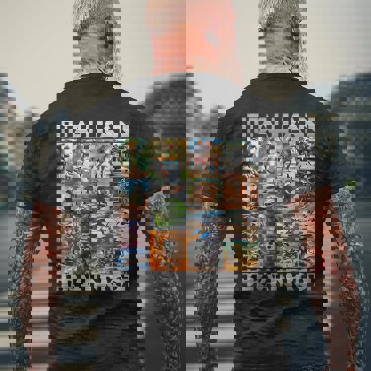 Brainrot Meme イタリアンブレイン 腐敗 イタリアンブレイン メンズTシャツ バックプリント 高齢者への贈り物