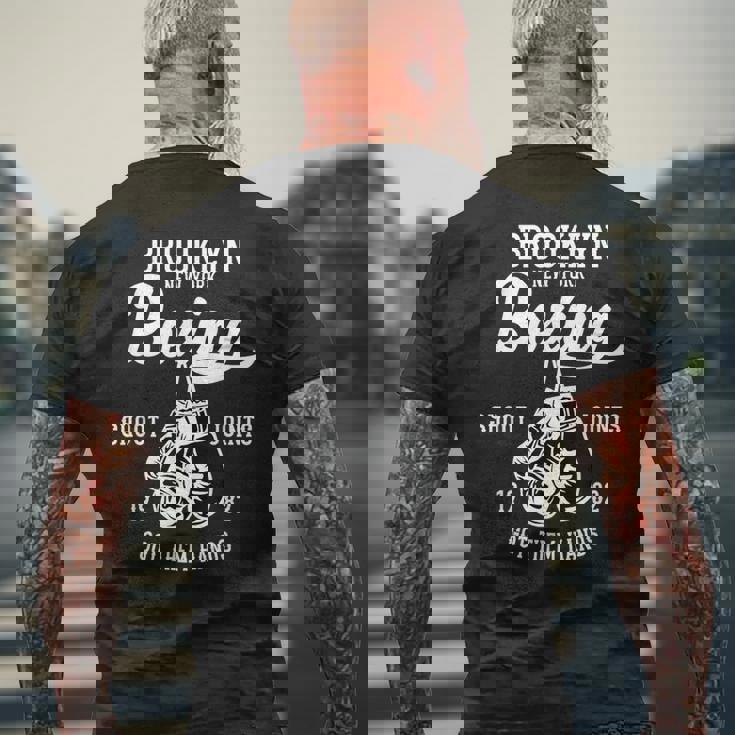 Brooklyn New York ボクシング スローバック メンズTシャツ バックプリント 高齢者への贈り物