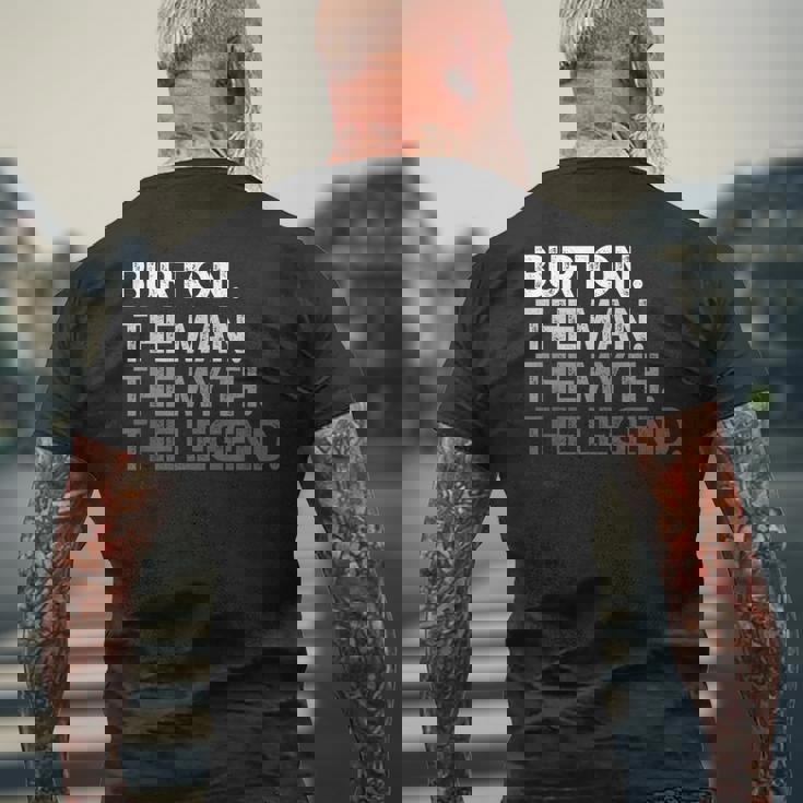 Burton -The Man Myth Legend メンズTシャツ バックプリント 高齢者への贈り物