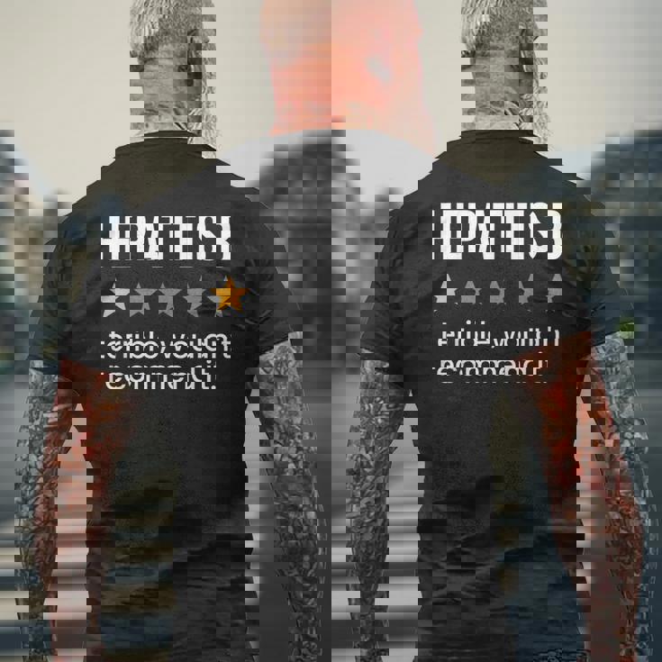 B型肝炎ワンスター評価肝炎啓発月間 メンズTシャツ バックプリント 高齢者への贈り物