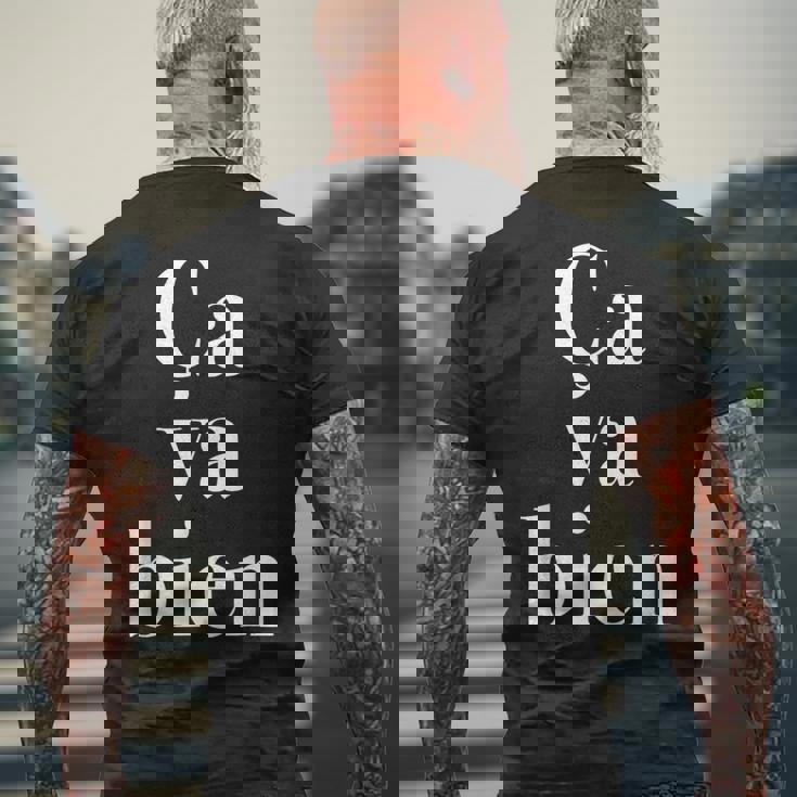 Caa Bien《サヴァビアン》【フランス語 文字】《白文字 ホワイト》メッセージ かわいい おしゃれ メンズTシャツ バックプリント 高齢者への贈り物