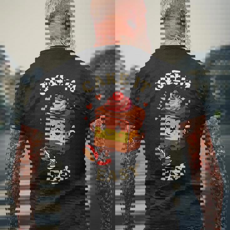 Cake It Easy Take It Easy Fruit メンズTシャツ バックプリント 高齢者への贈り物