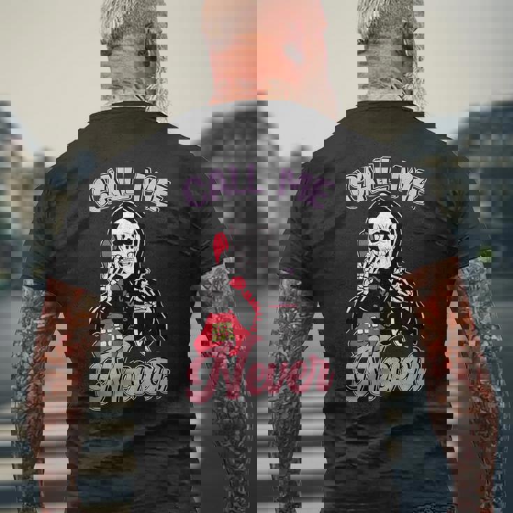 Calle Me Never アンチバレンタインデー メンズTシャツ バックプリント 高齢者への贈り物