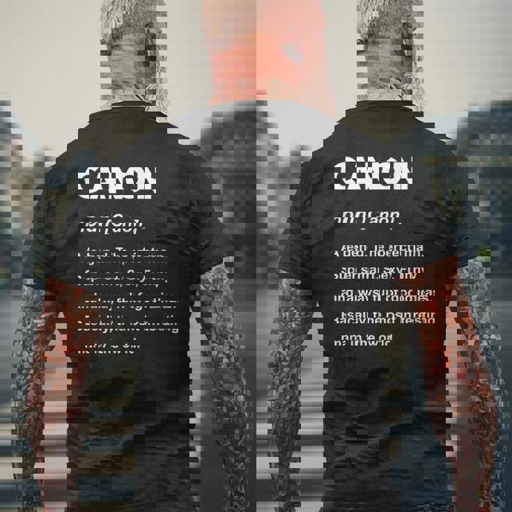 Canon ネームシャツ メンズTシャツ バックプリント 高齢者への贈り物