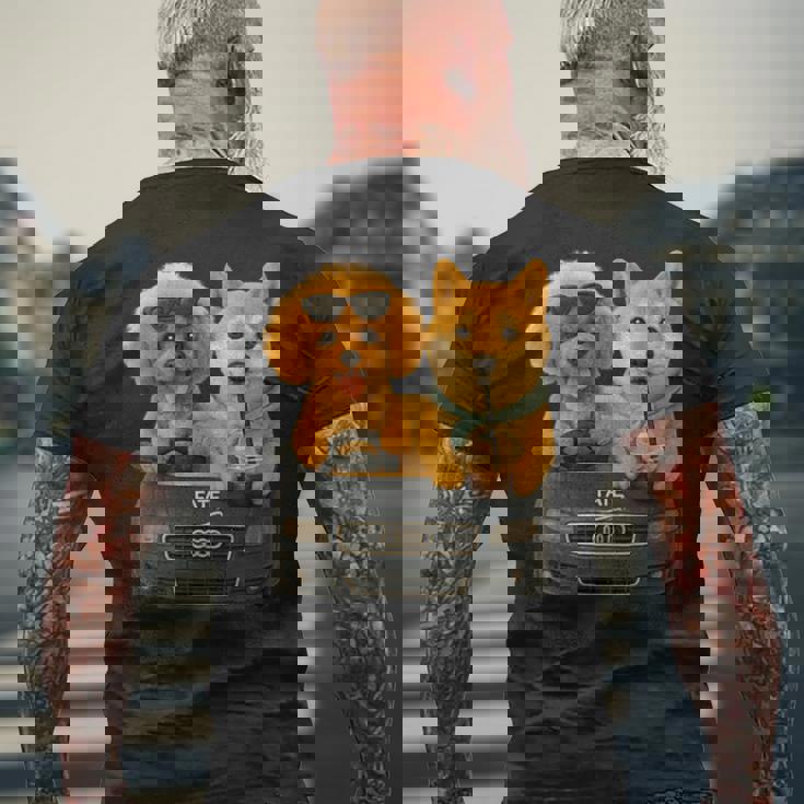 Car Dog メンズTシャツ バックプリント 高齢者への贈り物