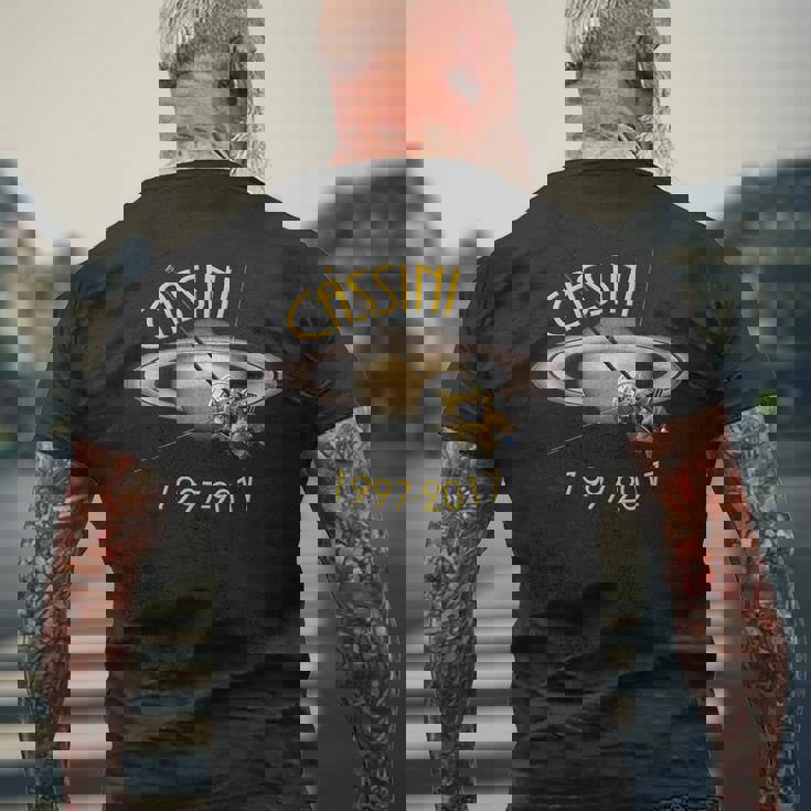 Cassini プローブ 記念土星 メンズTシャツ バックプリント 高齢者への贈り物