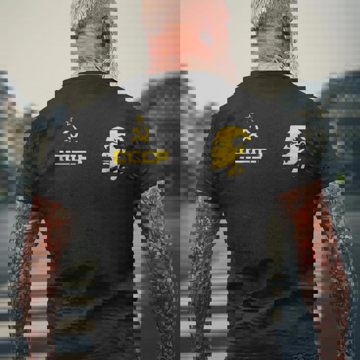 Cccp ソ連共産党 ロシア連邦 レーニンリーダー メンズTシャツ バックプリント 高齢者への贈り物