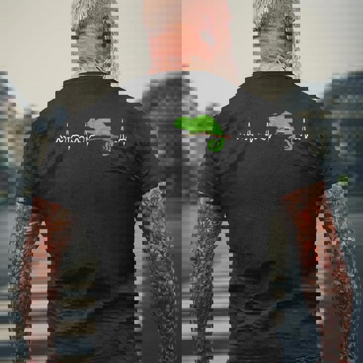 Chameleon ハートビート カメレオン 爬虫類トカゲ メンズTシャツ バックプリント 高齢者への贈り物