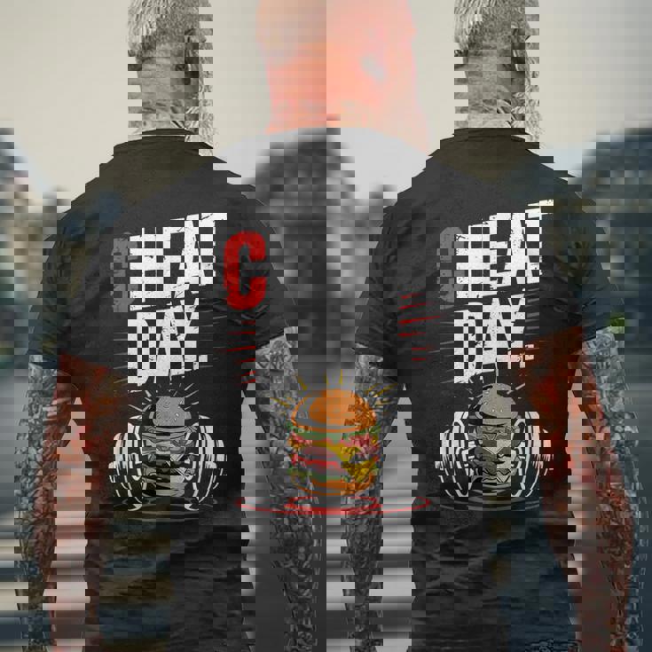 Cheat Day チート・デイ フィットネス 気ままなジム ブレイク ダイエット 冷え込む日 メンズTシャツ バックプリント 高齢者への贈り物