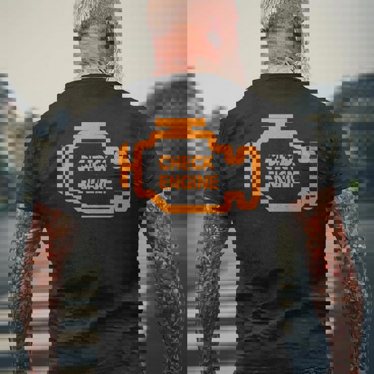 Check Engine Light メンズTシャツ バックプリント 高齢者への贈り物