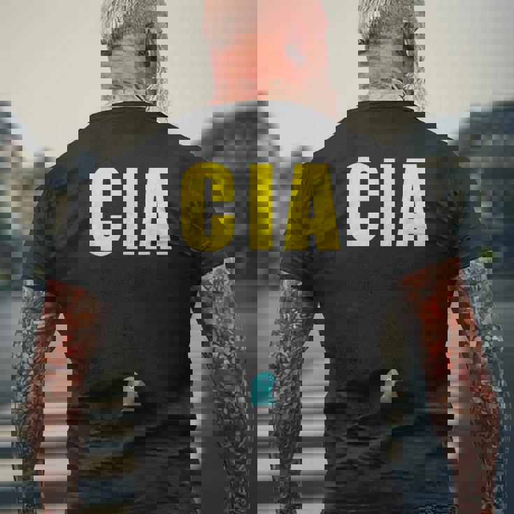 Cia エージェント バードウォッチング コンスピラシー ピジョン スパイ メンズTシャツ バックプリント 高齢者への贈り物