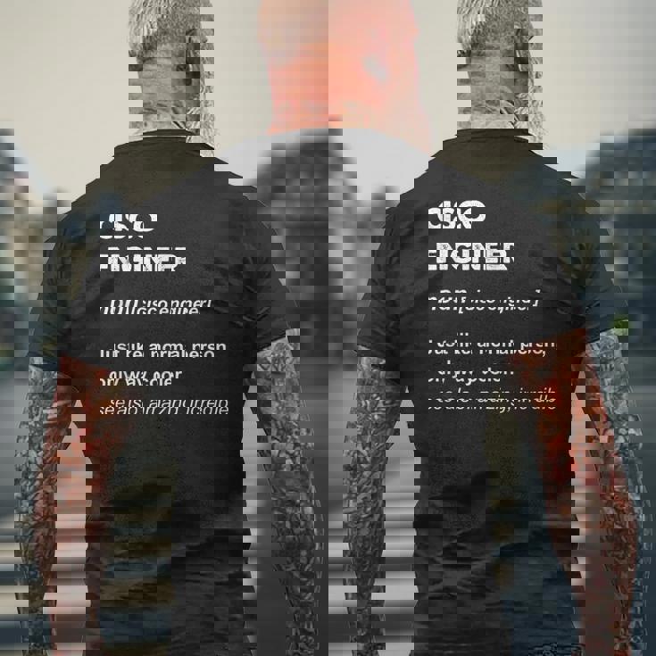 Cisco エンジニアギフト メンズTシャツ バックプリント 高齢者への贈り物