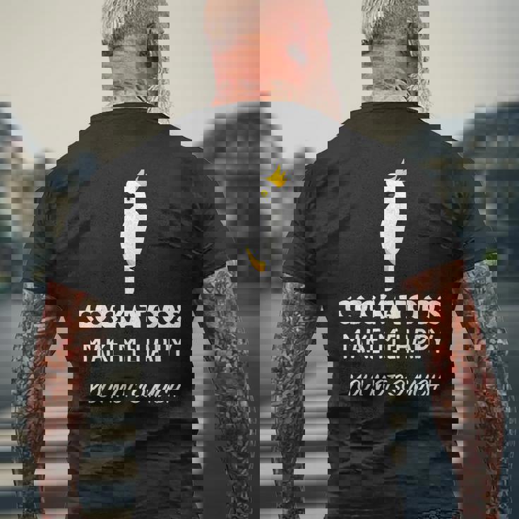 Cockatoos Make Me Happy Cockatoo メンズTシャツ バックプリント 高齢者への贈り物