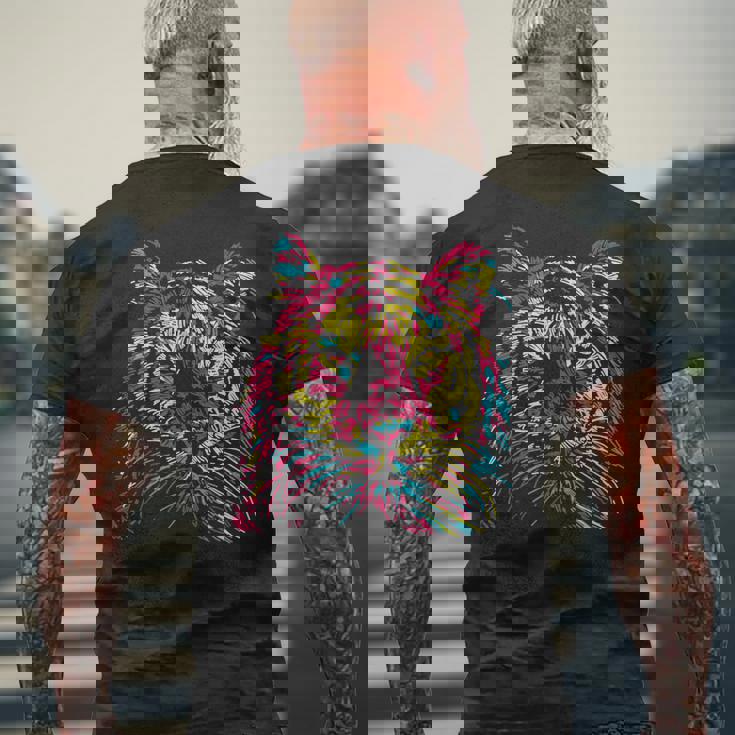 Colorful Tiger Tigers Fashion Graphic メンズTシャツ バックプリント 高齢者への贈り物