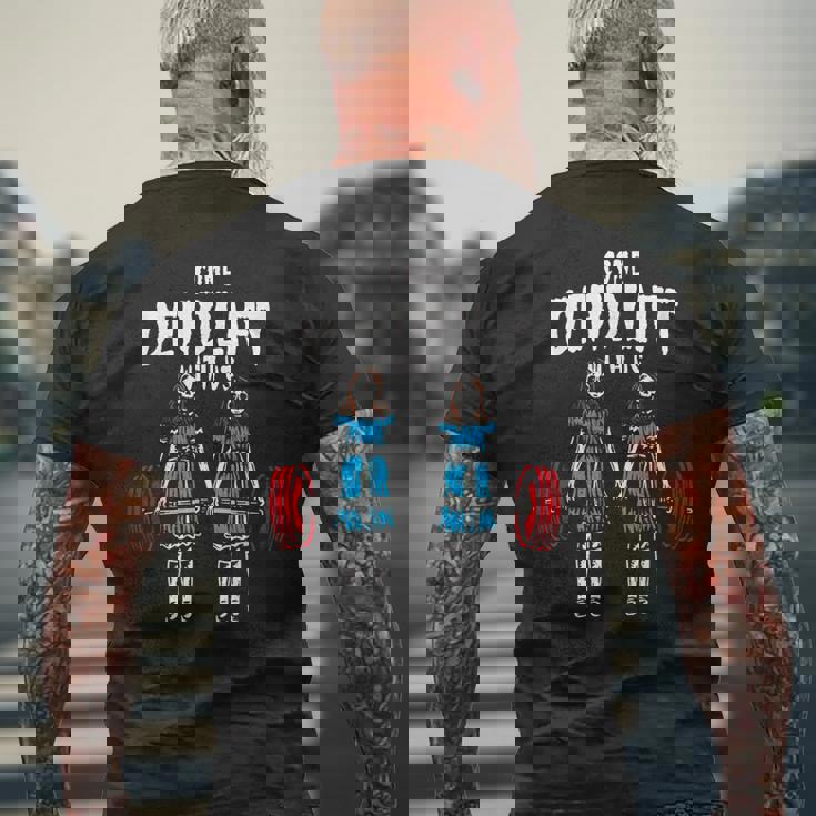 Come Deadlift With Us ウェイトリフティング ボディビルディング フィットネスジム メンズTシャツ バックプリント 高齢者への贈り物