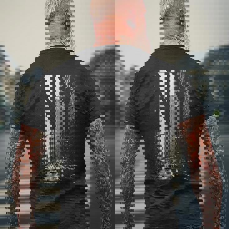 Cool New York City Abstractkyline & New York メンズTシャツ バックプリント 高齢者への贈り物
