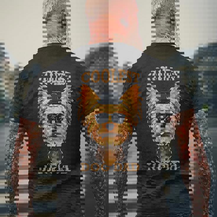 Coolest Dog Dad I Yorkshire Terrier パパ I ヨークシャー・テリア メンズTシャツ バックプリント 高齢者への贈り物