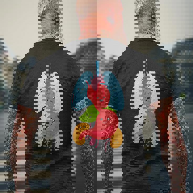 Cute Anatomy Internal Organs Body メンズTシャツ バックプリント 高齢者への贈り物