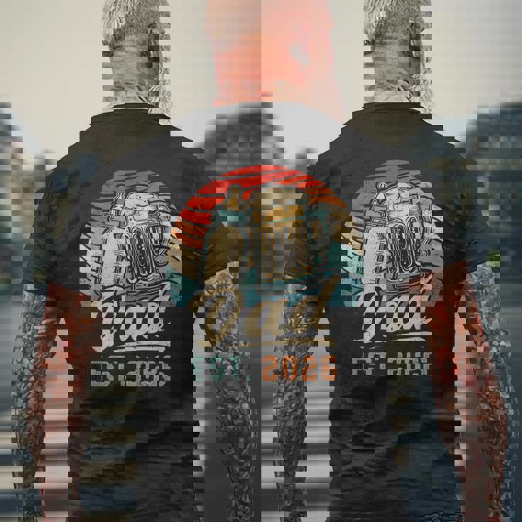 Dad Est 2026 年のパパ 初めての父の日 若いパパ 新しいパパ メンズTシャツ バックプリント 高齢者への贈り物