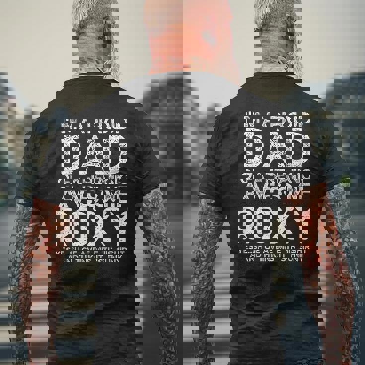 Dad Of Roxy ギフト 父の日 面白い 名前入り メンズTシャツ バックプリント 高齢者への贈り物