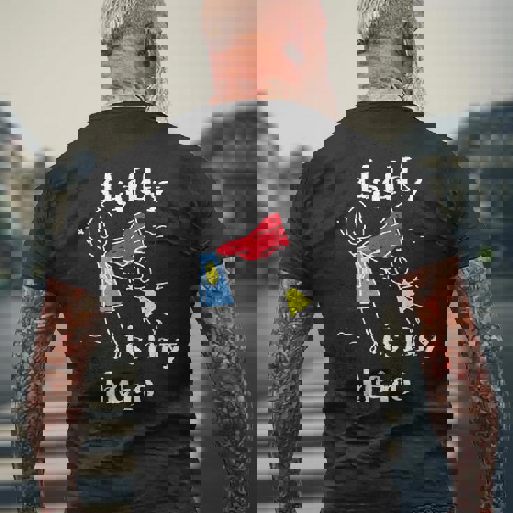 Daddy Is My Herouper Dad 手描き メンズTシャツ バックプリント 高齢者への贈り物