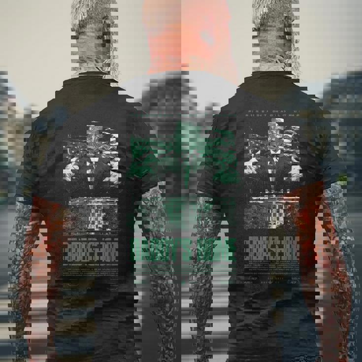 Daddys Home ホワイトハウス トランプ 2024 選挙 メンズTシャツ バックプリント 高齢者への贈り物