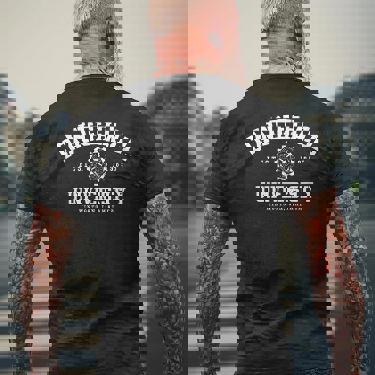 Dancehall University Jamaica ジャマイカ レゲエ Reggae Dub Roots メンズTシャツ バックプリント 高齢者への贈り物