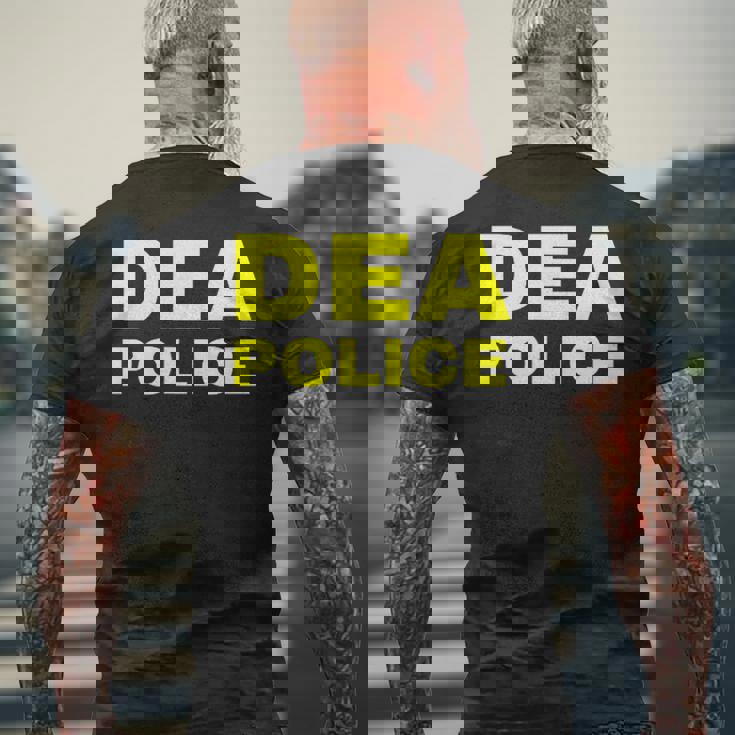 Dea Police Drug Enforcement Administration フロントとバック メンズTシャツ バックプリント 高齢者への贈り物