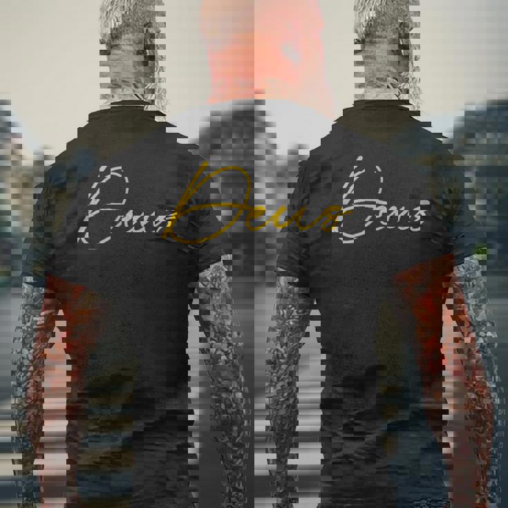 Deus ラテンデザインレタリング メンズTシャツ バックプリント 高齢者への贈り物