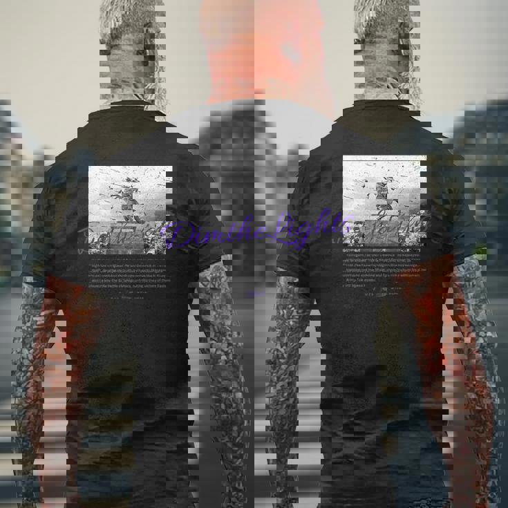 Dim The Lights 005 メンズ ロック ライブ フェス バンド 音楽 最上義光 男女兼用 キッズ メンズTシャツ バックプリント 高齢者への贈り物