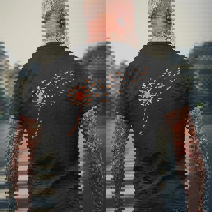 Dog Lovers 風に吹くタンポポのコーギー メンズTシャツ バックプリント 高齢者への贈り物