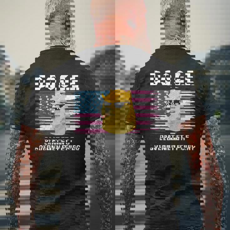 Doge 政府効率省 トランプ柴犬 メンズTシャツ バックプリント 高齢者への贈り物