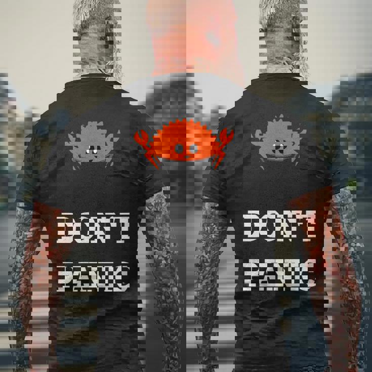 Don't Panic Rustacean Ferris The Crab Rustプログラミング メンズTシャツ バックプリント 高齢者への贈り物