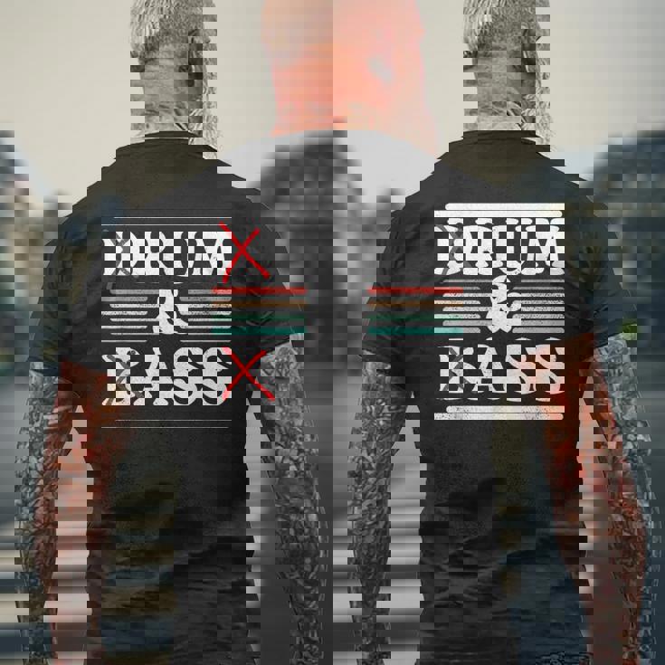 Drum & Bass Rum & Ass Retrointageibes Team メンズTシャツ バックプリント 高齢者への贈り物