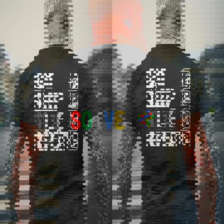 Eatleepolve Repeat キューブゲーム ルービックtシャツ メンズTシャツ バックプリント 高齢者への贈り物