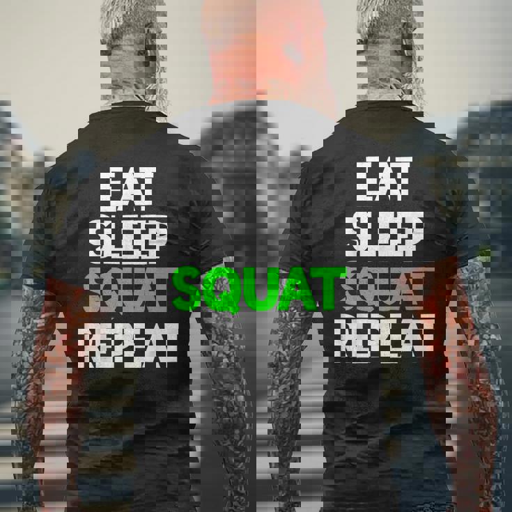 Eatleepquat Repeat モチベーショントレーニング メンズTシャツ バックプリント 高齢者への贈り物