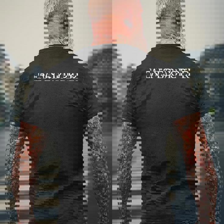 Eavesdropper 英単語アパレル メンズTシャツ バックプリント 高齢者への贈り物