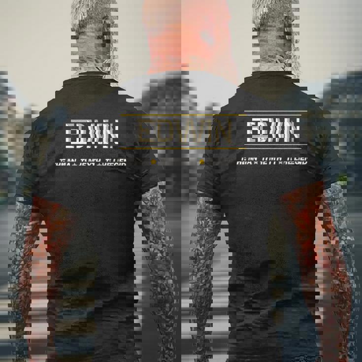 Edwin The Man The Myth The Legend メンズTシャツ バックプリント 高齢者への贈り物