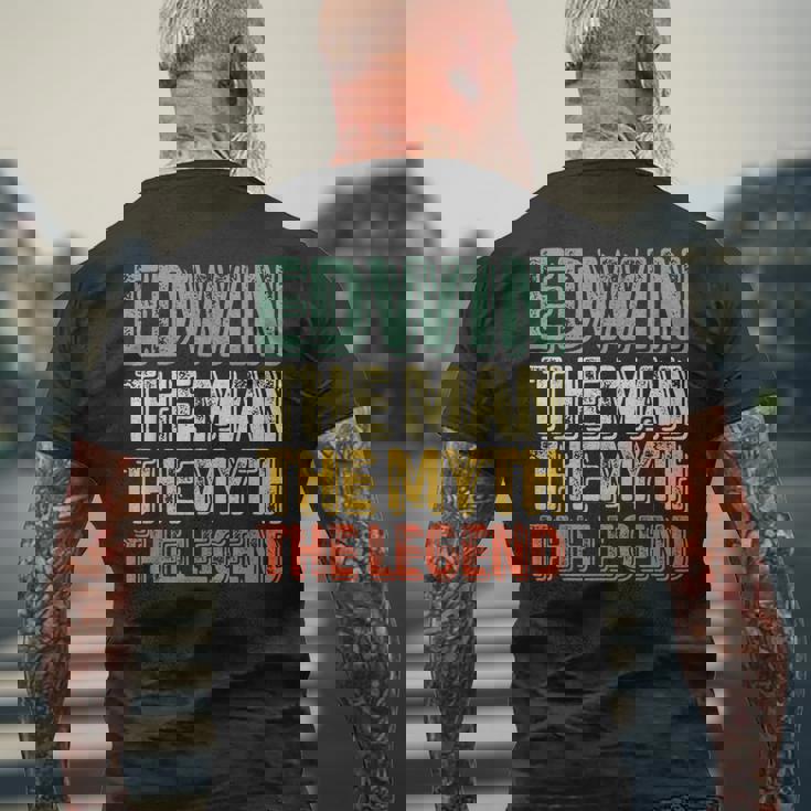 Edwin The Man The Myth The Legend シャツ ファーストネーム Edwin メンズTシャツ バックプリント 高齢者への贈り物