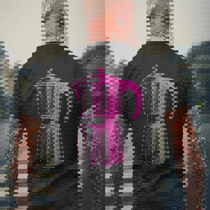 Essenza Italiana Moka コーヒーメーカー メンズTシャツ バックプリント 高齢者への贈り物