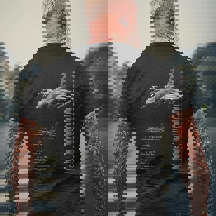 F-16 バイパー ファイティング ファルコン ジェット戦闘機仕様 メンズTシャツ バックプリント 高齢者への贈り物